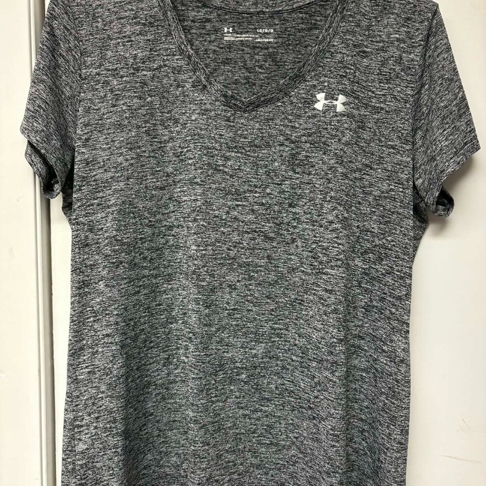 Women's Under Armor V-Neck Tee Grey Large